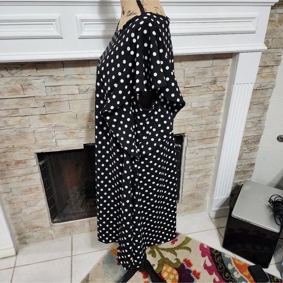 Lane Bryant black & white polka dot dress Flutter sleeves plus size 18 20 2X new - Picture 2 of 6